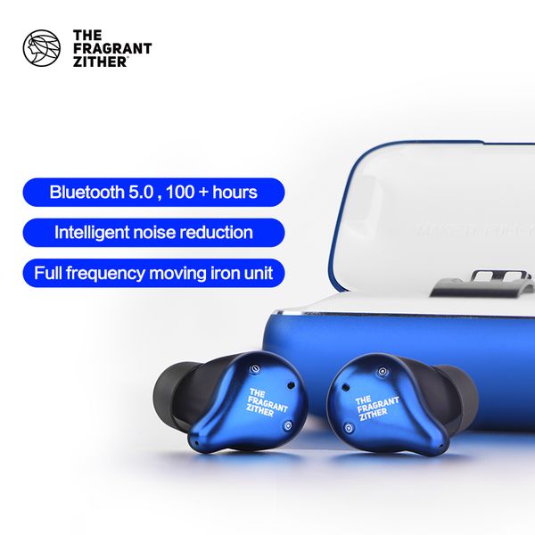 

tfz x1 tws bluetooth 5.0 earphones, ture wireless earplugs stereo 100 + hours intelligent noise reduction