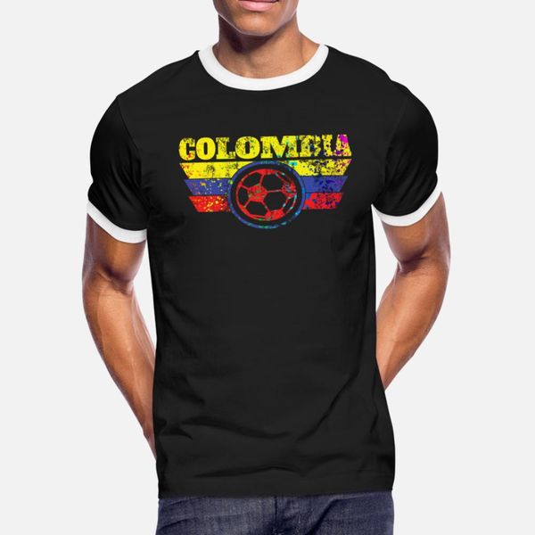 

colombia soccer jersey shirt paint splatter distressed t shirt men personalized cotton size s-3xl fit sunlight humor summer leisure shirt, White;black
