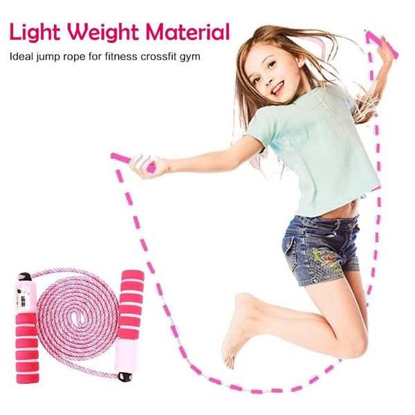 

profession fitness jump rope adjustable speed weighted skip rope non-slip handle counting skip training exercise equipment