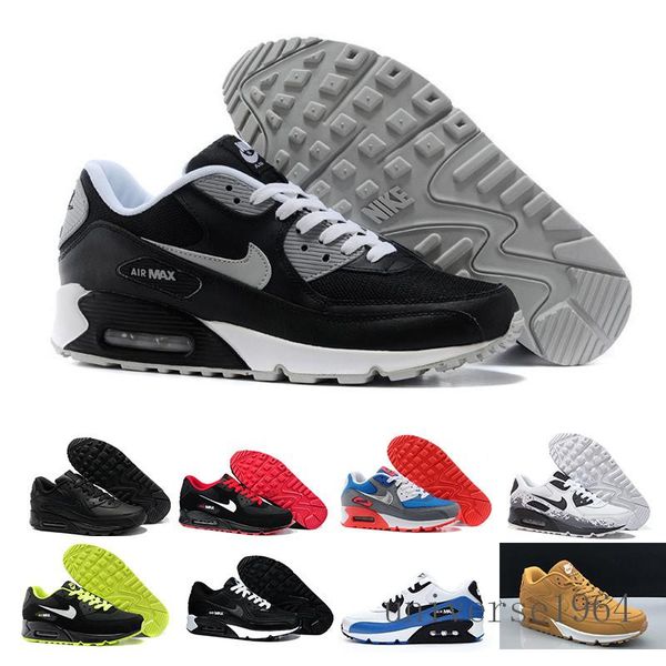

2019 air cushion 90 casual running shoes black white red 90 men women sneakers classic air90 trainer outdoor lip7