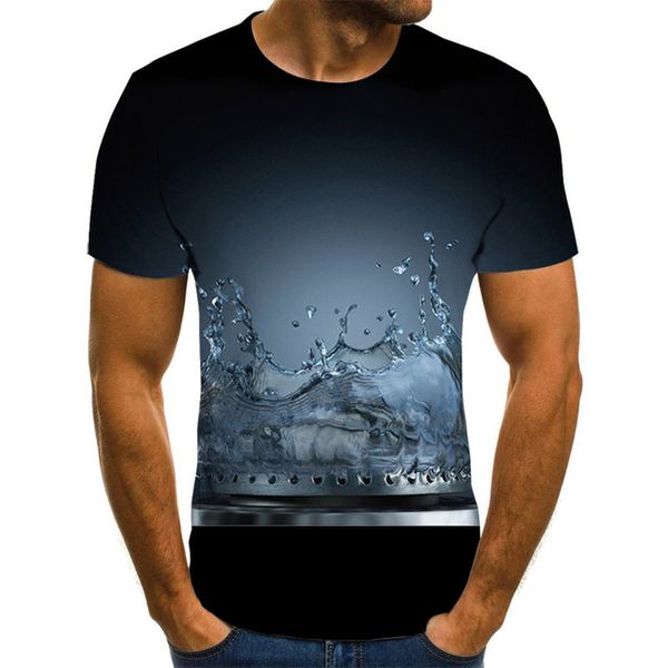 

new male 3d print t cartoon men summer water drop 3d print shirts oversized graphic anime men clothing