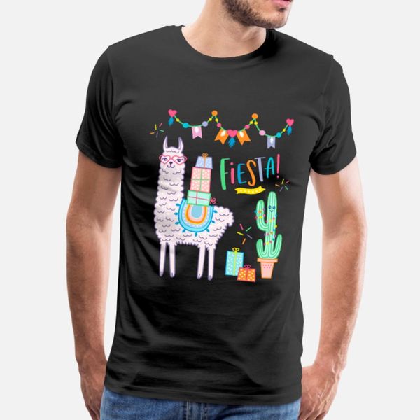

pink llama fiesta alpaca birthday gift t shirt men design short sleeve round neck male famous authentic summer style pattern shirt