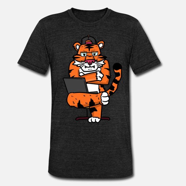 

hacker tiger t shirt men print 100% cotton plus size 3xl male fit fashion summer vintage shirt