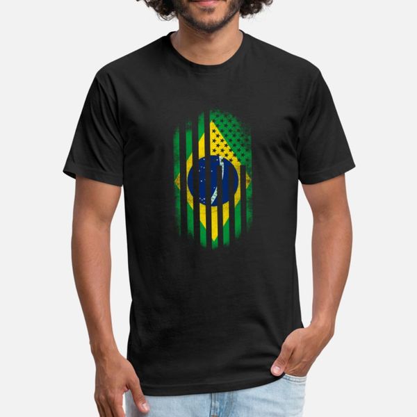 

brazilian american flag brazil and usa design t shirt men customized 100% cotton plus size 3xl normal sunlight basic summer style shirt