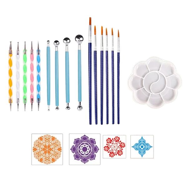 

20pcs dotting painting tools art coloring drawing manicure rocks mandala stencil