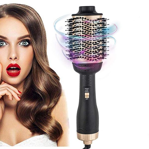 

cgjxsprofessional 2 in 1 curler twist straightener dryer brush volumizer hair salon baber curling iron t200320