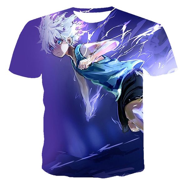 

summer men hunterxhunter breathable printing anime 3d print shirts horror anime anime men clothing