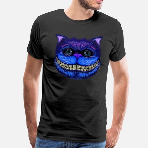 

cheshire cat face big faced grinning cat t shirt men print short sleeve plus size 3xl trend crazy comical summer style pictures shirt