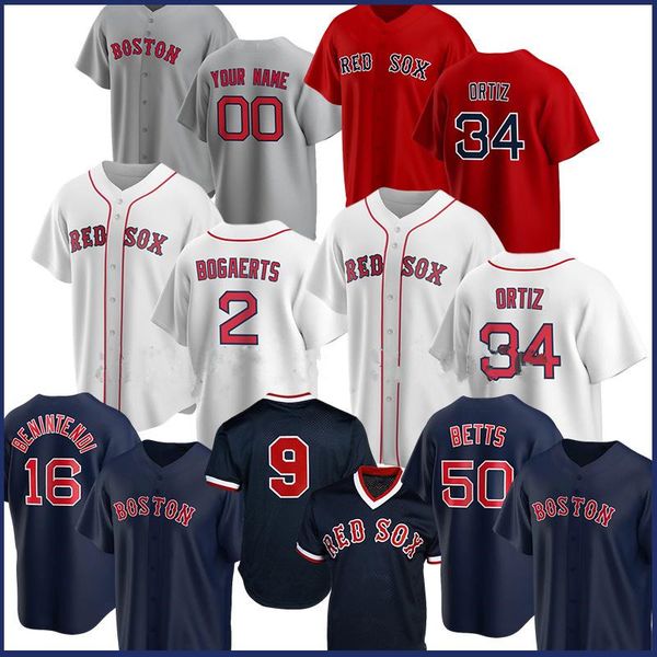 

2020 2021 custom red sox baseball jersey 20 21 mookie betts ted williams andrew benintendi david ortiz jd martinez wade boggs chris sale, Blue;black