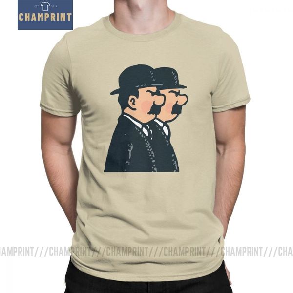 

tintin thomson twins t shirt men's 100% cotton humorous t-shirt the adventures of tintin tee short sleeve clothing gift idea
