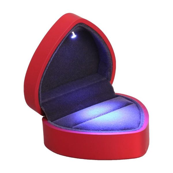 

led lighted heart shape storage proposal ring box for wedding anniversay valentines day