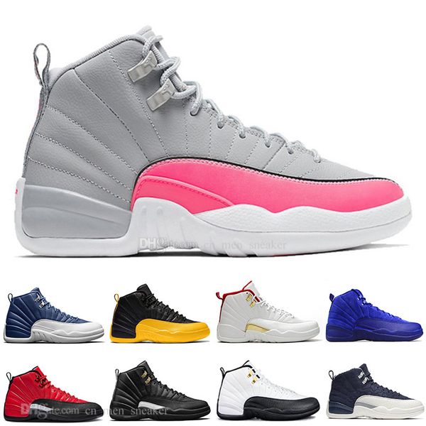 

новый 12 камень синий университет золотой обратный грипп игра dark concord wntr баскетбольные обувь 12s taki bulls горячий удар мужчины спор, White;red