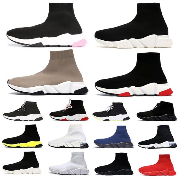 

platform lace-up sock casual shoes paris clear sole black oreo red white yellow triple white socks outdoor trainers sports sneakers