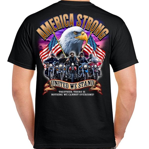 

2019 fashion men and woman t shirt tees custom any logo size biker life usa america strong tee shirt