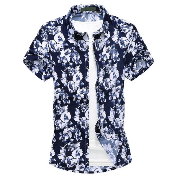 

mogu summer men's shirt short sleeve casual breathable fashion 5x 6x beach slim fit plus size printing shirt 2020 new arrival, White;black