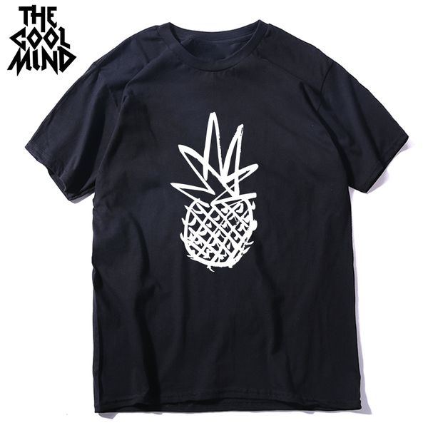 

coolmind 100% cotton pineapple print men t shirt casual short sleeve men tshirt cool t-shirt male tee shirts