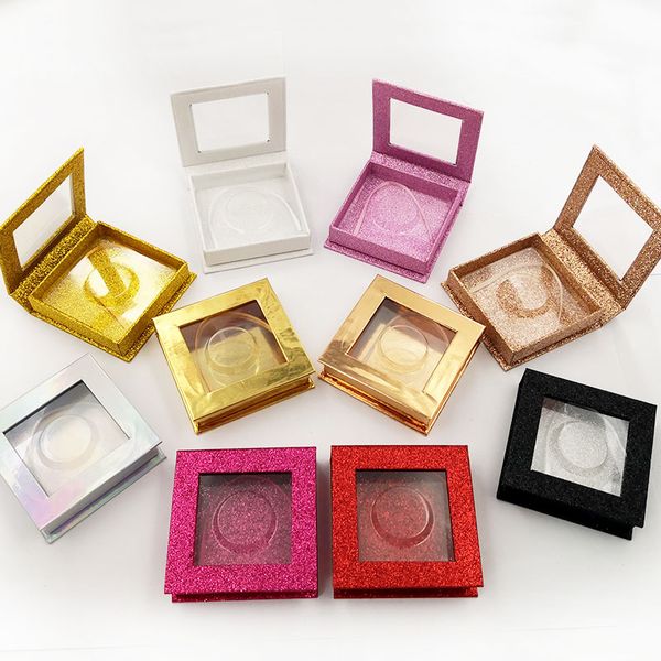 

square eyelash packaging box blank eyelashes plastic package all transparent lid tray eyelashes diy lash boxes packaging