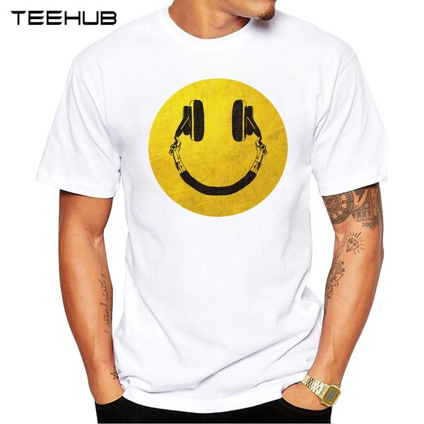 

2019 teehub лето мужская мода музыка улыбнуться printed t-shirt с коротким рукавом популярные дизайн tops новизна tee