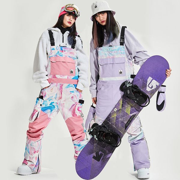 

2020 winter ski pants for women waterproof snowboard bib woman outdoor sports trousers ladies windproof suspenders pants felmale