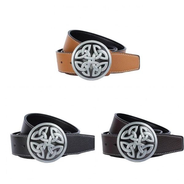 

men knot corss belt buckle and adjustable 125cm length pu leather belt waistband belts, Black;brown