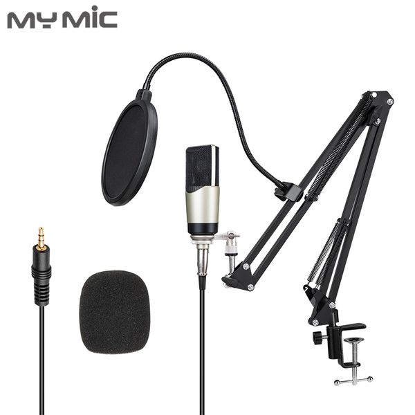 

my mic m4x professional condenser large diaphragm computer microphone with adjustable arm stand for vocal recording