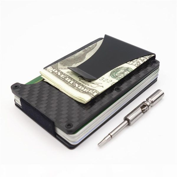 

deal 2018 new fashion id holder travel mini rfid wallet men slim business card case male money clip small wallets, Black