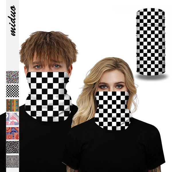 

black white square face mask ultraviolet-proof dustproof riding cycling animal printed triangle scarf mouth face masks