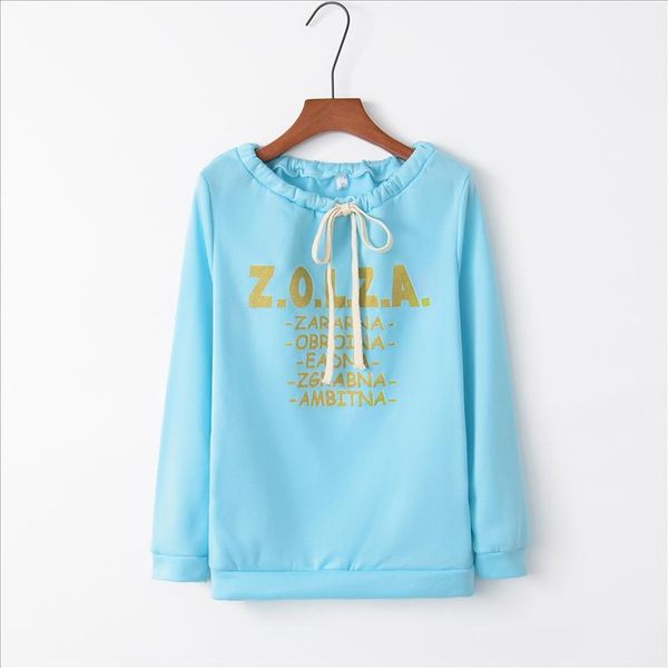 

sky blue gold letter 2020 new design hoodies sweatshirts women casual kawaii harajuku sweat girls european korean, Black