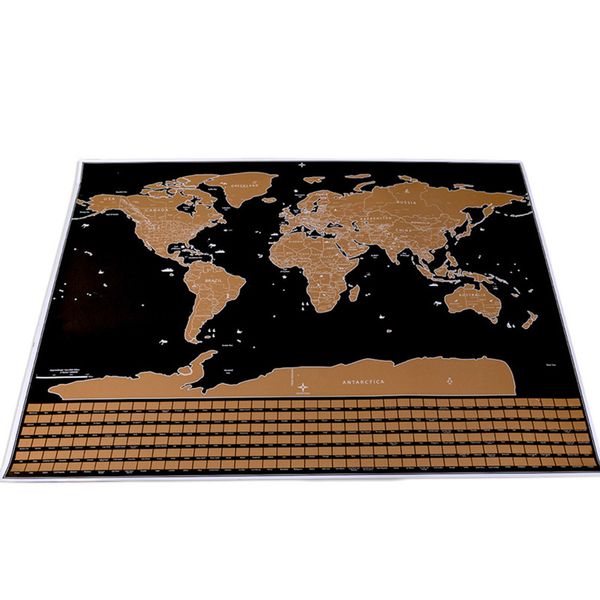 

colorful scratching off travel world map home decoration