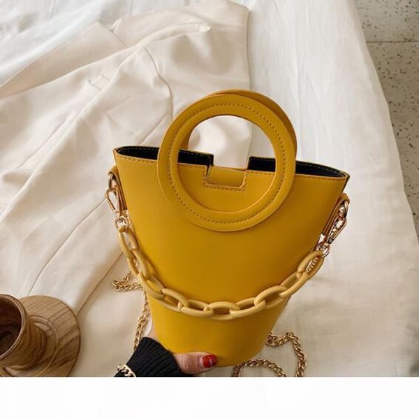 

fashion women bucket bag plain handbag ladu beach bag shoulder bags chain totos