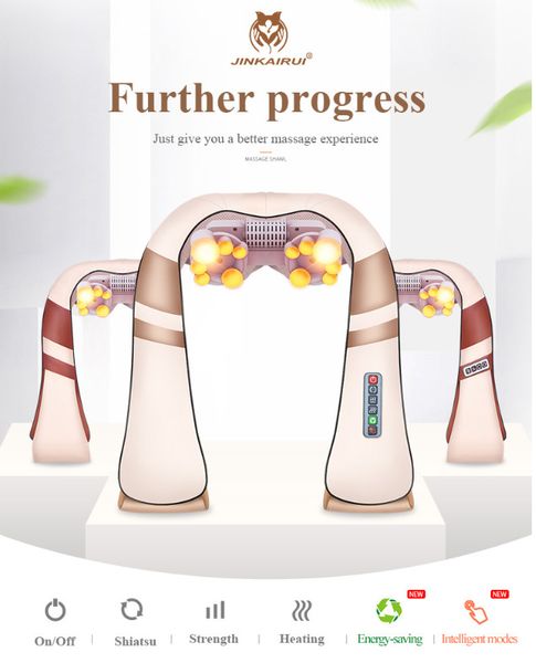 

u shape electrical shiatsu back shoulder body neck massager multifunctional shawl infrared heated kneading car/home massage