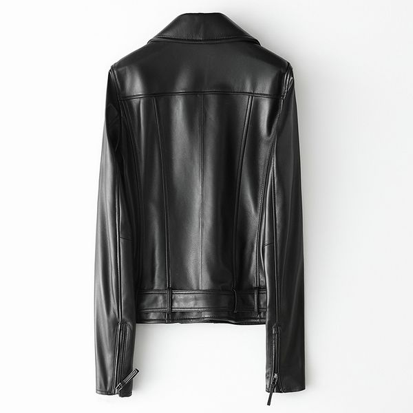 

women ajcket genuine leather clothes 2020 200% real sheepskin coat spring autumn biker motorcycle jacket hq20-yxg2292a kj5650, Black