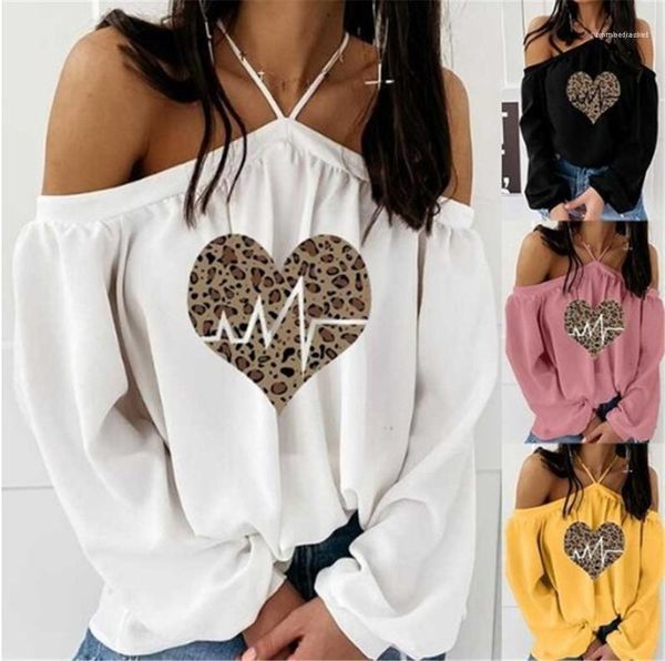 

повседневный рассечение шеи длинным рукавом tshirts женщины одежда новые женские футболки мода сердце pattern natural color tshirt, White