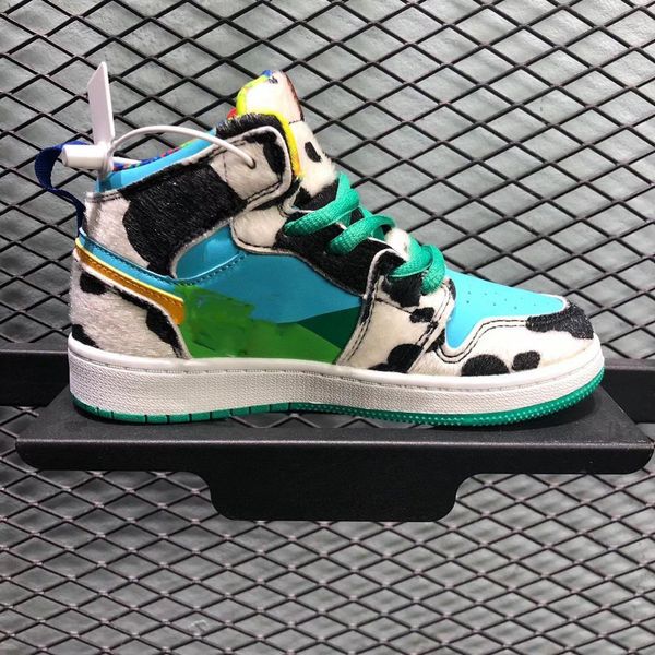 

chaussureschildren chunky dunky 1s basketball shoes ice cream sb dunk running shoes boy girl sports sneakers size 28-35, Black