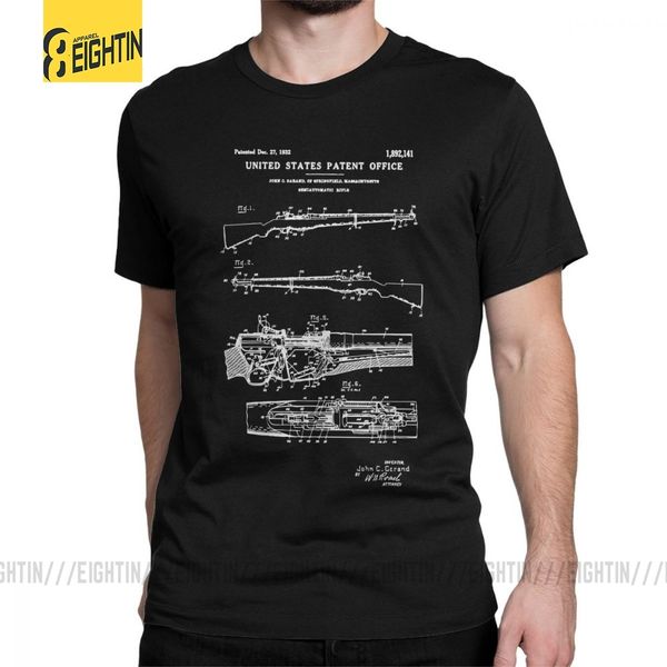 

m1 garand rifle патентного оружие t-shirt пистолет стреляйте army military shooter man футболка сумасшедший очищенной хлопка с коротким рука