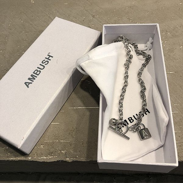 

ambush necklace hiphop punky style women men lock&key necklace chain jewelry ambush 2020ss, Silver