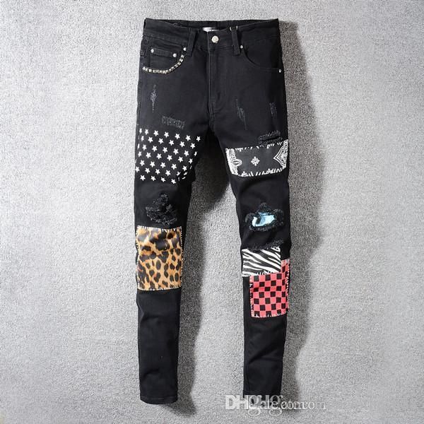 

2020 fashion brand jeans мужчины ночной дизайнерские тощие джинсы black letter streetwear pencil denim роскоши моды роскошные брюки, Blue