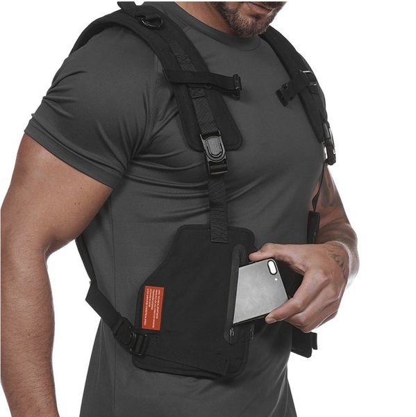 

outdoor bags tactical chest rig vest streetwear hip hop running cycling men harness sports fitness waist pack bag