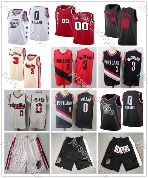 

mens portland trail blazers 00 carmelo anthony 0 damian lillard c.j. mccollum 3 vintage 22 clyde drexler basketball jersey 2019, Black;red
