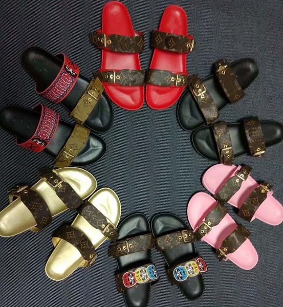 

fashion women's sandals designer shoes bohemian diamond slippers woman flats flip flops shoes summer beach sandals bag04 s50 c03, Black