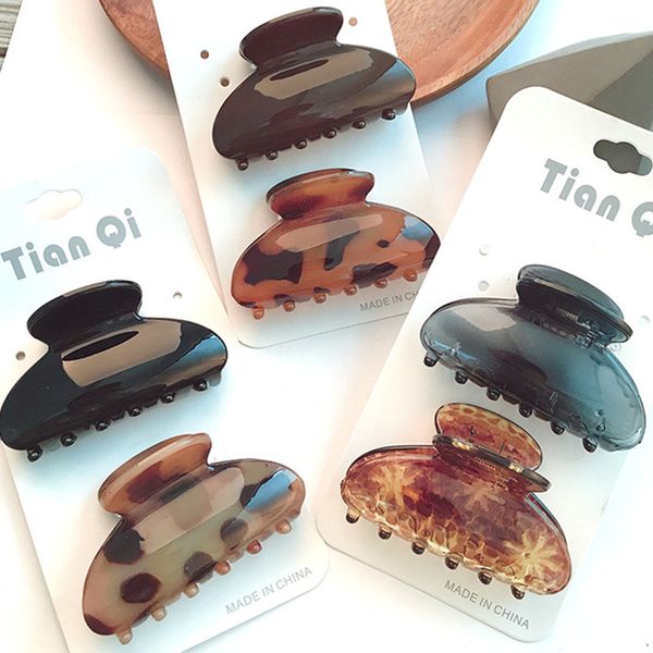 

2pcs / set glossy acrylic leopard print hairpin hair clip crab hair claw women accessories beautiful headdress gift