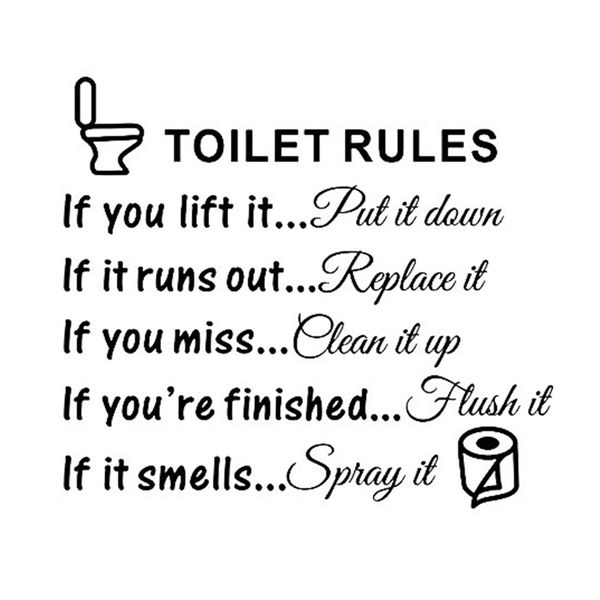 

home decor toilet rules mural self adhesive wall sticker vinyl art waterproof