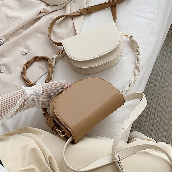 

bags for women 2020 new luxury shoulder summer fashion leather small designer vintage semi circle crossbody messenger saddle bag