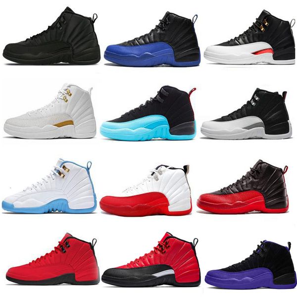 

mens basketball shoes 12 12s reverse flu game university gold taxi wntr royal playoffs blue gym red black white grey sneakers trainers