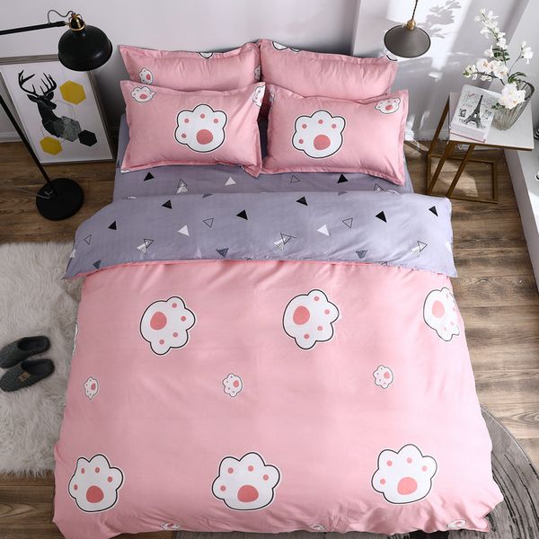 

bedding set twin full  size single bed duvet cover sets cartoon foot print bed linen quilt covers xf741-15