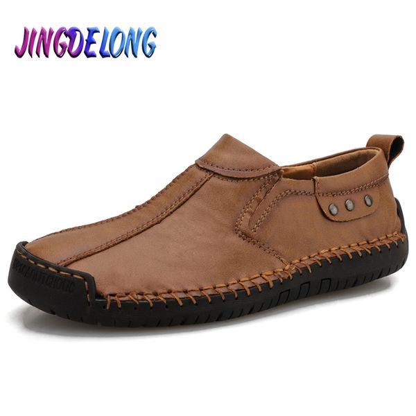 

classic men's casual shoes soft comfortable shoes for men italian style men's loafers spring flat zapatos de hombre, Black
