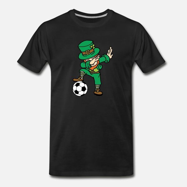 

dabbing leprechaun soccer st patricks day t shirt men printing 100% cotton round neck costume graphic comical summer style kawaii shirt