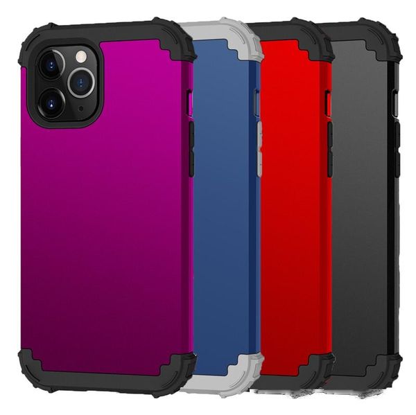 

for iphone 12 case three layer heavy duty protective cover hybrid hard pc soft rubber rugged bumper case for iphone 12 pro max