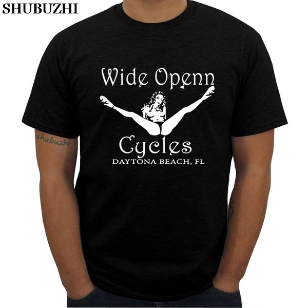 

cotton men t-shirt short sleeve wide open cycles daytona beach fl skull m men's premium t-shirt summer tees male funny