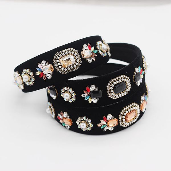 

hair clips & barrettes simple baroque fashion temperament color rhinestone pearl geometric exaggerated prom show catwalk gift 777, Golden;silver